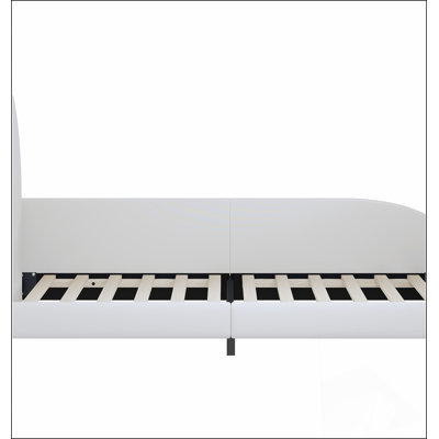 Twin Size Upholstered Rabbit-Shape Princess Bed With Headboard And Footboard, Perfect For Children's Rooms And Playful Decor