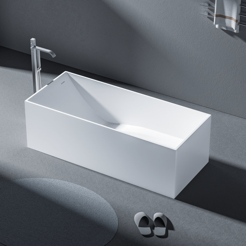 67'' x 28.3'' Freestanding Soaking Solid Surface Bathtub