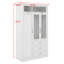 Armoire-penderie à 3 portes: éclairage à DEL intégré et 3 tiroirs pour un rangement supplémentaire