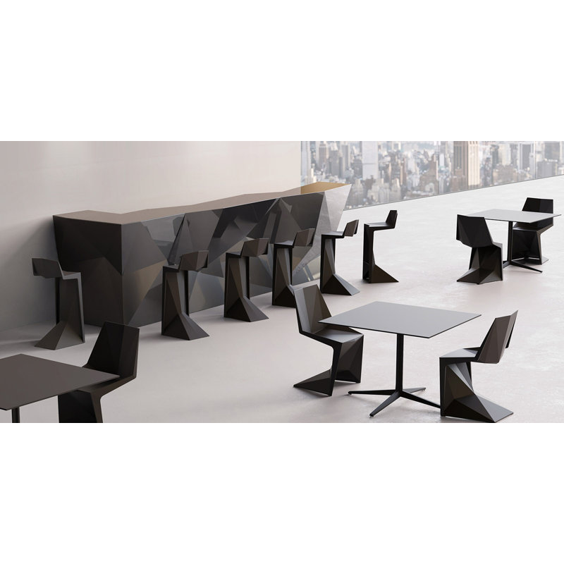 Voxel 28.25” Patio Bar Stool, Black