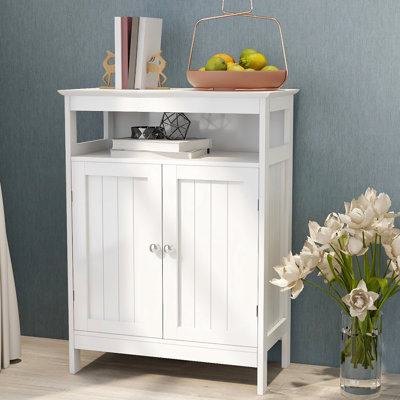Armoire pour salle de bain - Blanc, portes à double volet, fiable, finition, grand espace de rangement, unité blanche facile à assembler avec revêtement fiable, espace spacieux, simple