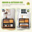 Wooden Tortoise House with Run Shelter Shelf Lamp Holder Yellow