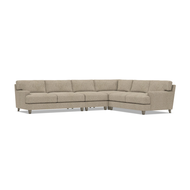 Mila Sectional, Light Brown Polyester, 33.5" H x 137" W x 107" D, Right Hand Facing