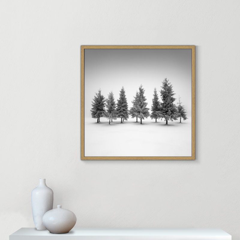 Impression d'épinette par Daniel, Grain de bois naturel, L 27,5 po x H 27,5 po, Impression encadrée