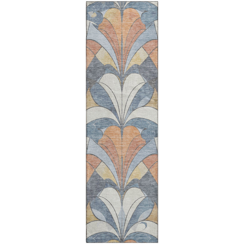 Premium Machine Washable Mayfield modern Rug, Denim, 2'3" x 7'6" Runner