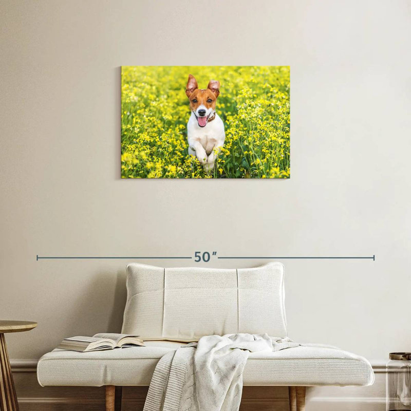 Happy Jack Russell, 20" H x 30" W