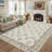 Machine Washable Bordered Rug Non Slip Rug Floral Foldable Rugs for Living Room Bedroom Playroom Nursery Dorm-628134068-628134069