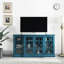 Teal Blue Storage Cabinet For Tv - Construction, 6 Adjustable Shelves, Smooth Surface Finish, 63" Buffet In , 4 Doors With Exquisite Door Pattern, Assurance