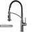 Karran Commercial Style Pull-Down Kitchen Faucet with Coil Spring, High-Arc, Multi-Function Spray in Spot-Free Gunmetal Grey-119904242