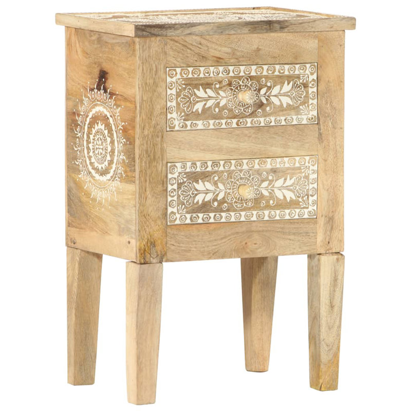 Aranca 40cm W Solid Wood Bedside Table