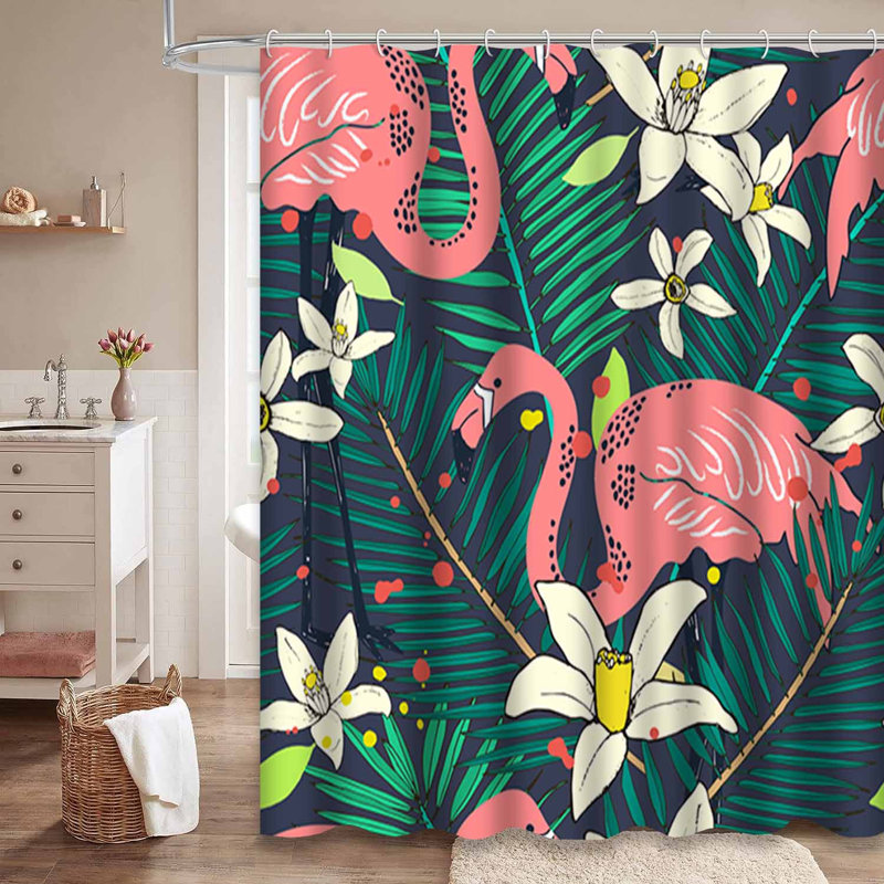 Rideau de douche imperméable à l'eau avec 12 crochets, L 72 po x l 78 po