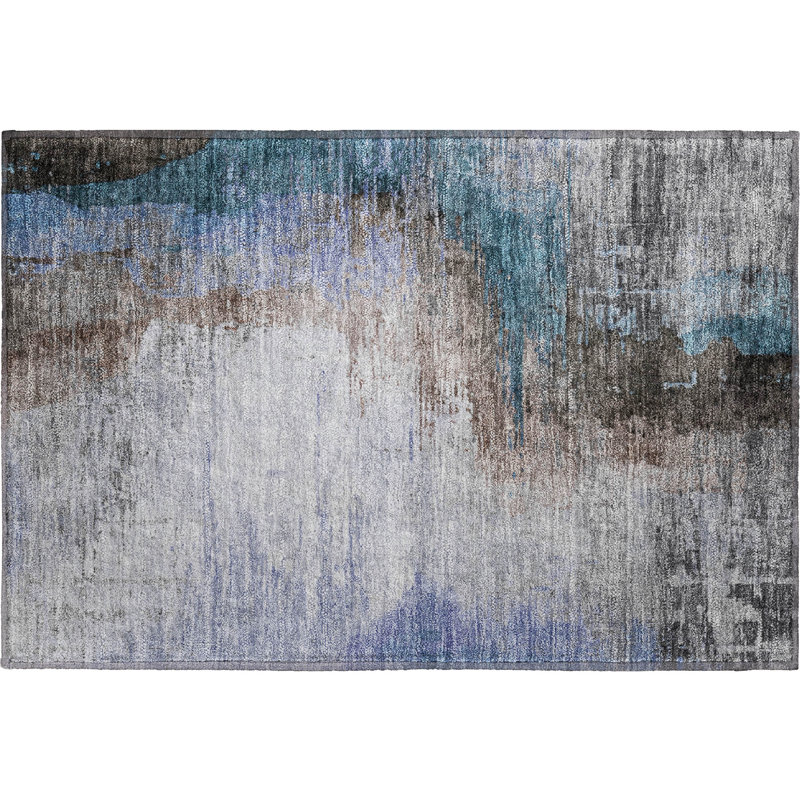 Premium Machine Washable Mayfield AMF2041 Abstract Rug, 1'8" x 2'6", Brown