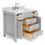 Meuble-lavabo simple 42 po avec plateau en marbre blanc de Carrare Macnair-85364358