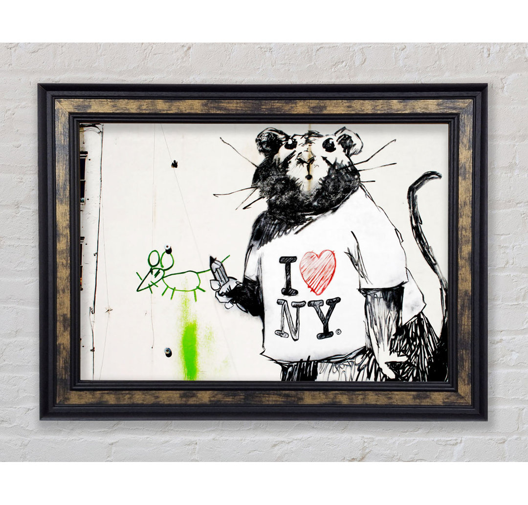 I Love New York Rat - Einzelner Bilderrahmen Kunstdrucke