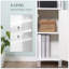 Grande armoire de rangement autoportante en bois avec miroir et tablettes réglables, parfaite pour les salles de bain et les salons modernes