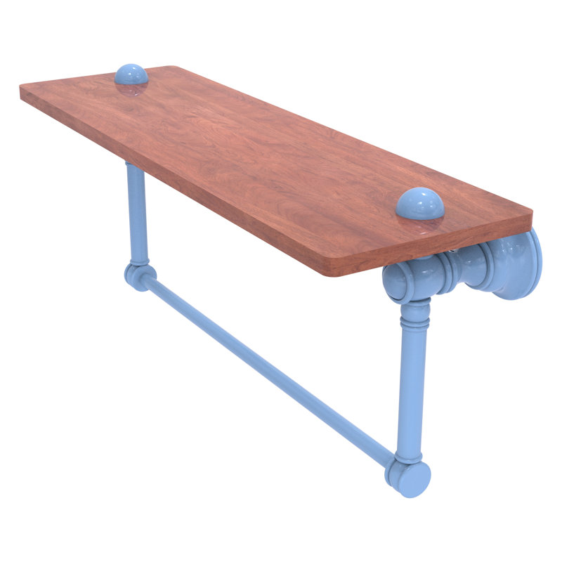 Tablette flottante avec barre à serviettes Carolina, H 7 po x l 16 po x P 5,54 po, Bleu troll plat