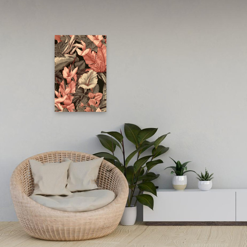 «Elegant Tropical Bloom», art mural lys, H 24 po x l 16 po