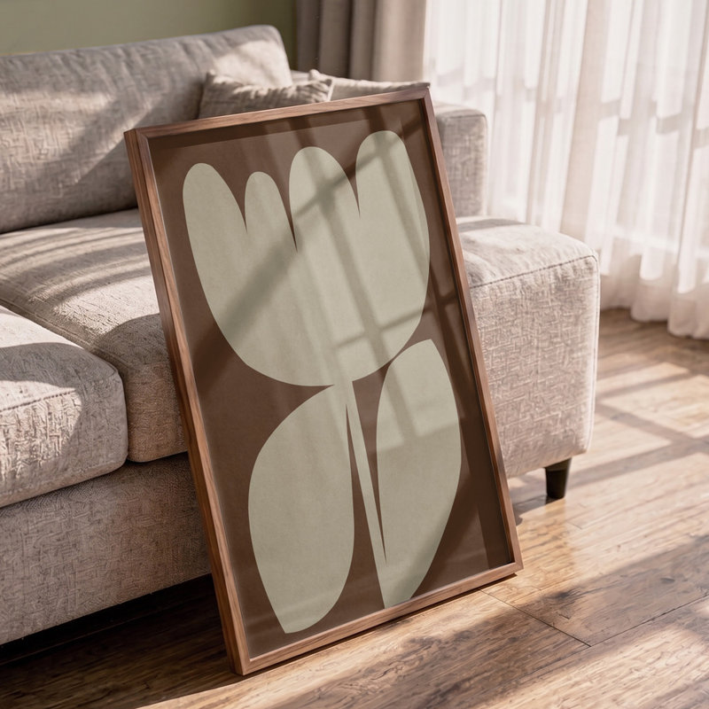 Earthy Abstract Bloom Print by Other Artist, Brown, 16 × 24, Framed Print