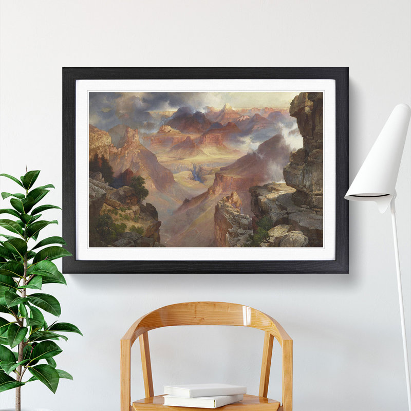 Grand Canyon of Arizona by Thomas Moran - Picture Frame Painting, 27cm H x 36cm W x 2cm D, Black Framed