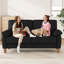 180cm corduroy 2-seater sofa with solid wood frame, spring seat cushion and two throw pillows-1006477767
