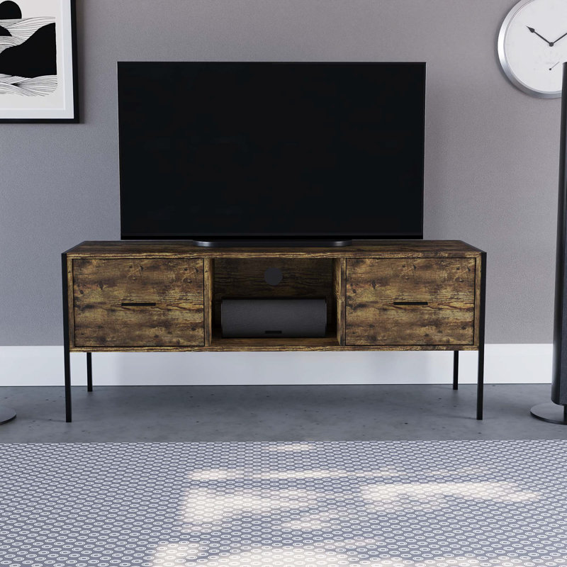 Sylvie TV Stand for TVs up to 50", Dark Wood