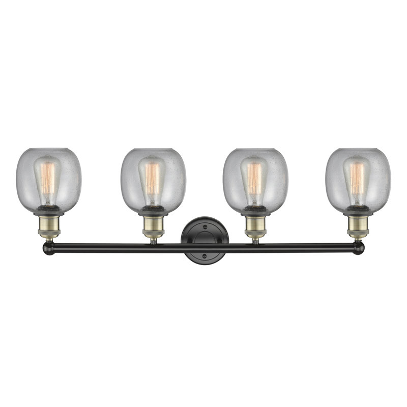 Éclairage pour meuble-lavabo 4 lumières Carlucci, Granuleux, Laiton antique noir