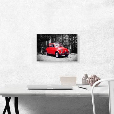 Red Red Vintage Car - Reproduction d'art graphique sur toile tendue