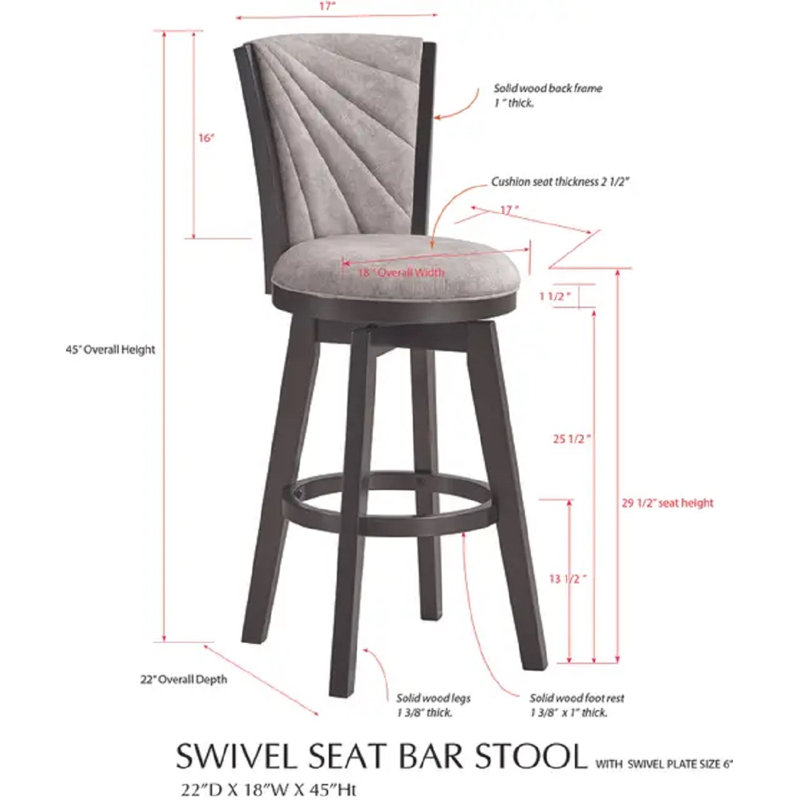 Radney 24" Upholstered Counter Hight Swivel Stools (Set of 2), Extra Tall (45” Seat Height)