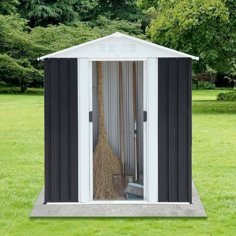 Remise de rangement extérieure 5 x 3 pieds avec structure en alliage d'aluminium et base