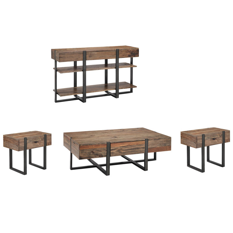 Troy Rectangular Cocktail Table With 2 Chairside End Table And Sofa Table