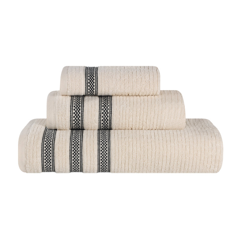 Ensemble de serviettes de bain 3 pièces Hershal, Ivoire