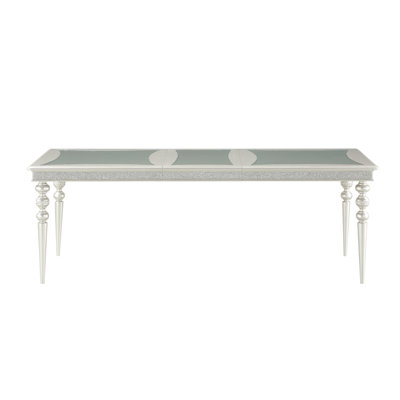 Table de salle à manger extensible Raeshon avec incrustations en miroir