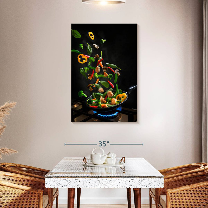Yarlin Flying Stir-Fried Vegetables, 45" H x 30" W