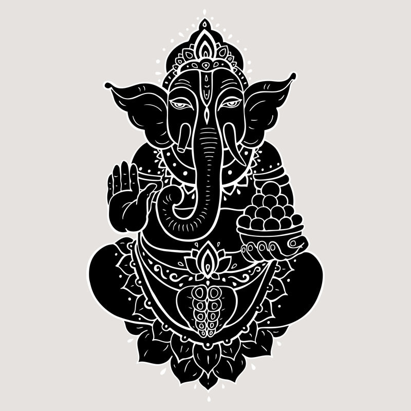 Ganapati Meditation In Lotus Pose - Wrapped Canvas Print, 30cm H x 30cm W x 3.8cm D