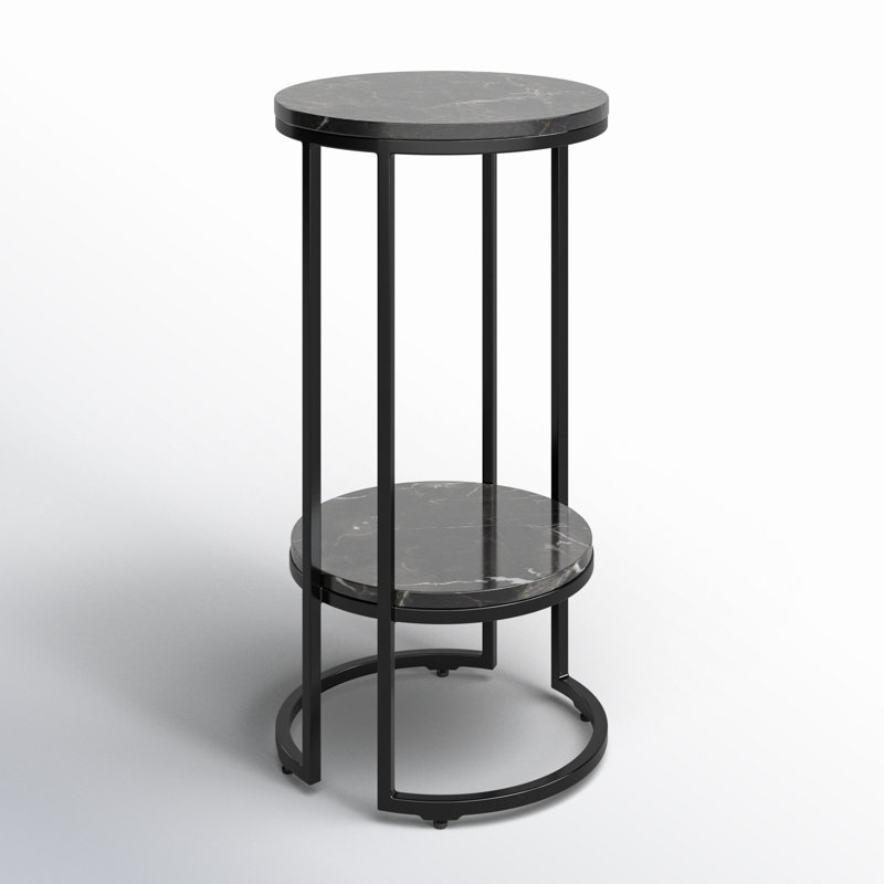 Marble Top End Table, Marquine Black