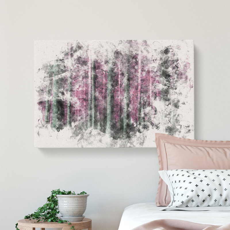 Forest In Pink - Wrapped Canvas Print, 50cm H x 76cm W x 3cm D