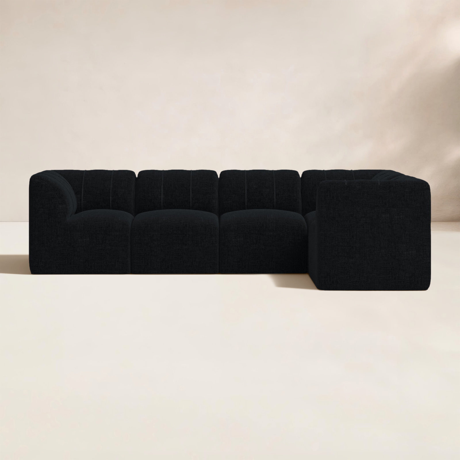 Praia 102" Sunbrella® Modular Outdoor Sofa, Canvas Black Sunbrella® Canvas