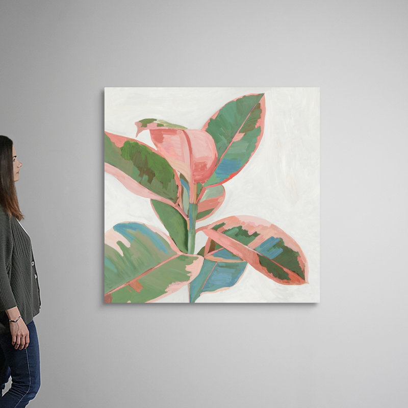 «Pink Ficus I», art mural sur toile, Toile tendue, H 48 po x l 48 po