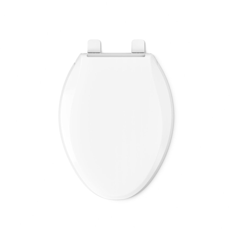 Cachet Quiet-Close with Quick-Attach Hinges and Grip-Tight Elongated Toilet Seat, White, Ready Latch