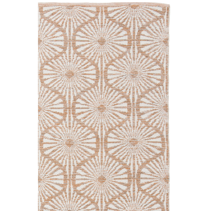 Tapis orange / ivoire tissé à plat à la main Oak Hill, Rectangulaire 3 pi x 5 pi