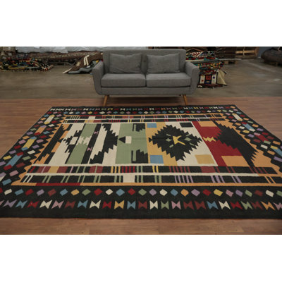 Eclectic Kilim Area Rug 8x10 with Intricate Geometric Designs
