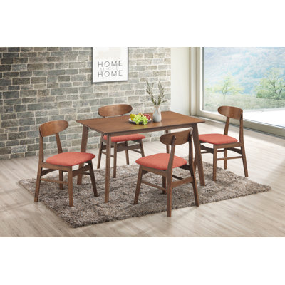 Caveney Wood Rectangle Dining Set, Walnut Brown