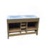 Meuble-lavabo autoportant moderne avec lavabo double, portes, tiroirs et robinet-644336625-644336626