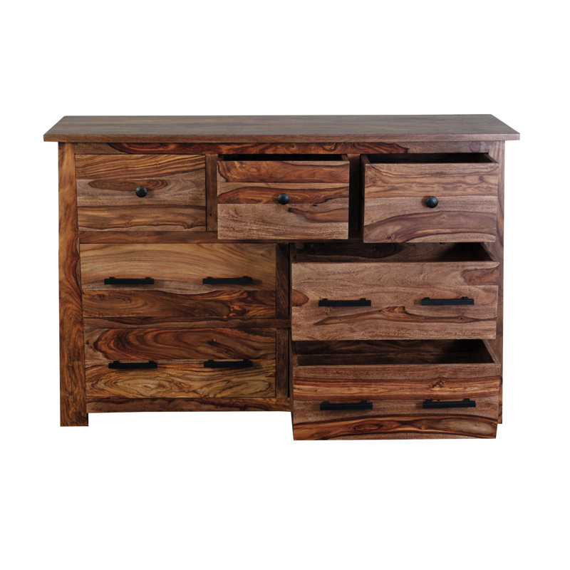 Commode double 7 tiroirs Ringgold, Brun