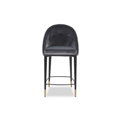 Upholstered Counter Stool with Metal Frame