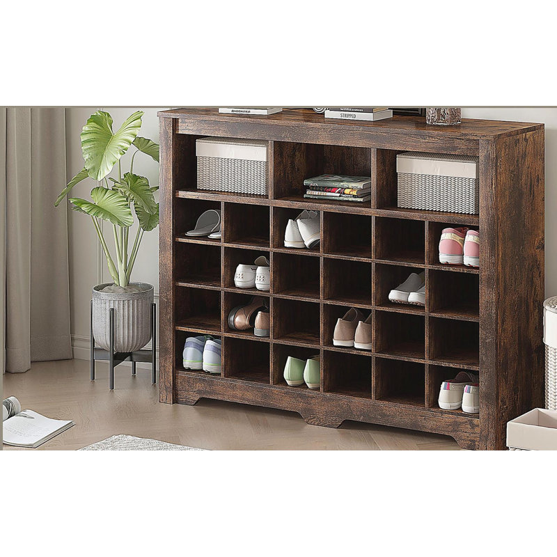 Buffet rustique brun avec rangement pour chaussures, Brun rustique