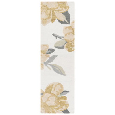 Jardin 403 Hand Tufted Wool/Cotton Floral Rug in Ivory/Beige