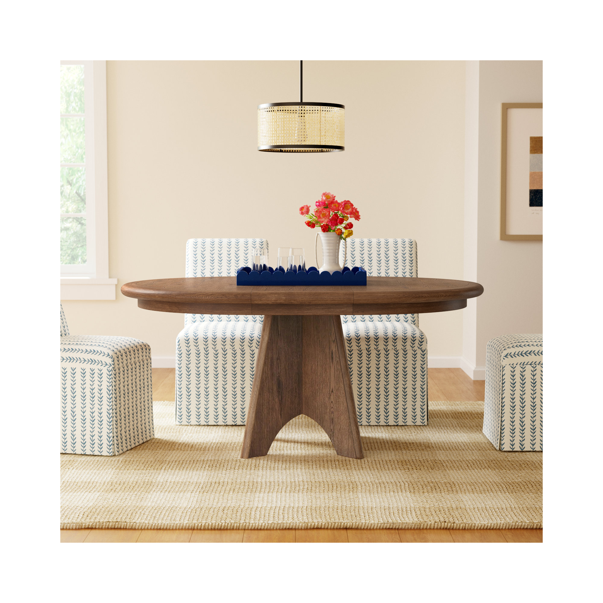 Hayes Round Extendable Dining Table, Sienna