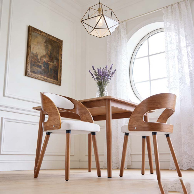 Ensemble de chaises de salle à manger en bois, Beige