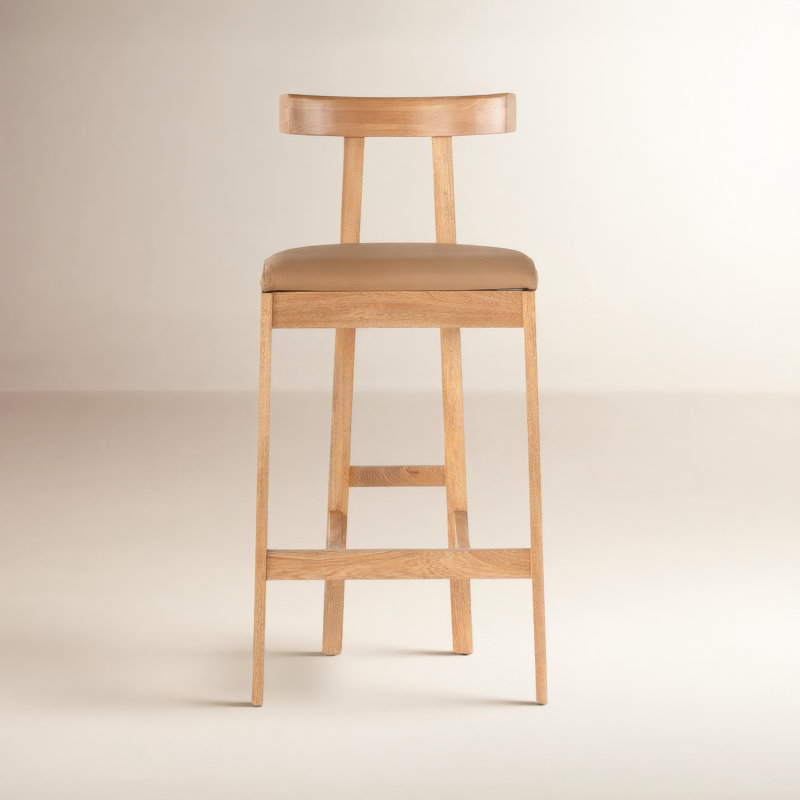Easah Leather Bar & Counter Stool, Natural, Counter Stool (26” Seat Height)